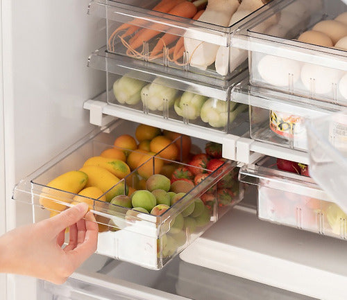 Bandeja Organizador Refrigerador Cajón Deslizante - Cukin Transparente
