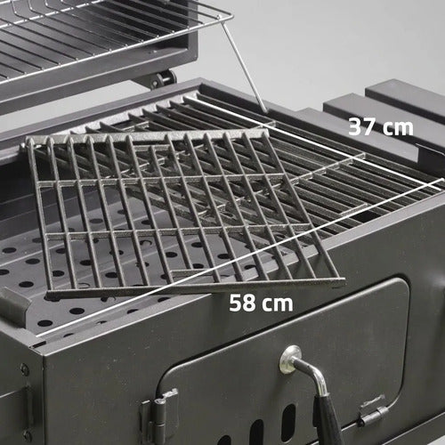 Parrilla Carbón Tapio Norplat Asado Elevador Bbq Grill Rueda Negro