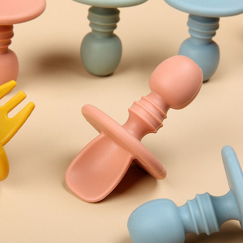 Cubiertos Para Bebe Silicona Aprendizaje 8.5cm - Norplat