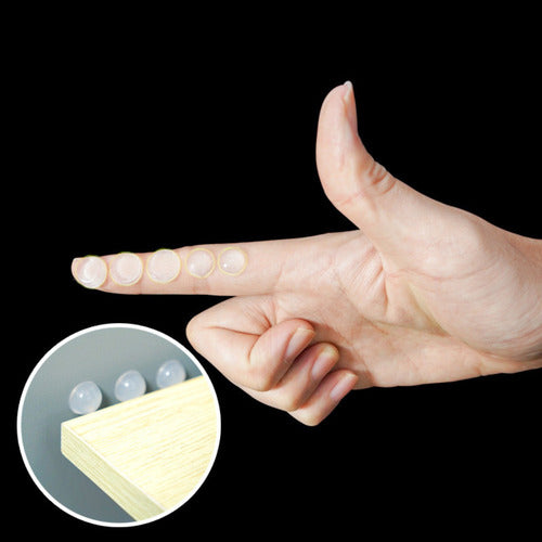 Set 100 Uds Topes Auto Adhesivo Transparente Puertas Muebles