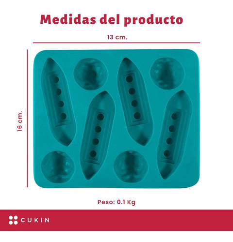 Molde De Silicona Para 4 Barcos E Iceberg De Hielo - Cukin Azul