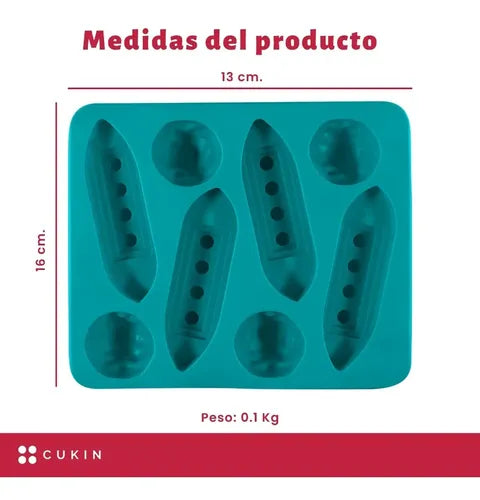 Molde De Silicona Para 4 Barcos E Iceberg De Hielo - Cukin Azul