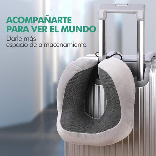 Almohada Cuello Especial Para Viajes Cojin Cervical Norplat Gris