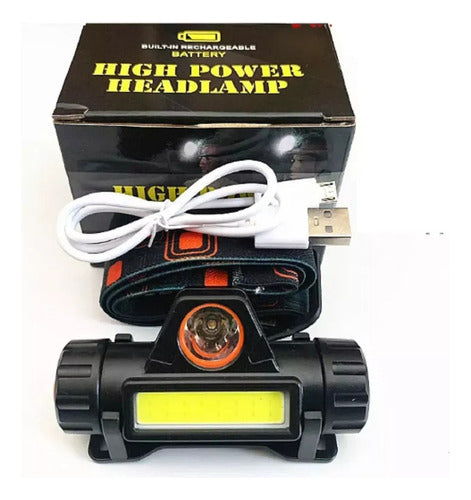 Linterna Frontal Recargable Foco Cabeza Linterna Minera Foco Blanco Negro