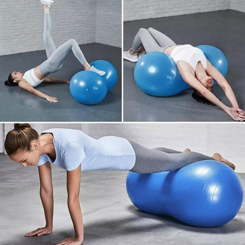 Balón Ovalado Pilates Yoga Tipo Maní 90x45cm Kine - Norplat Azul