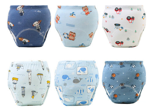 6 Calzon Entrenamiento Algodón Pull Up Reutilizable Norplat Nene M - 8 A 13 Kg