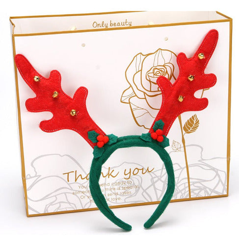 Pack 6 Cintillo Reno Navidad Orejas Cotillón Tiara - Norplat Verde
