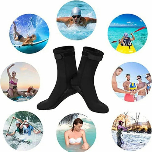 Botas Calcetines Norplat De Neopreno 3mm Cálidas Buceo Playa Negro 37 Cl