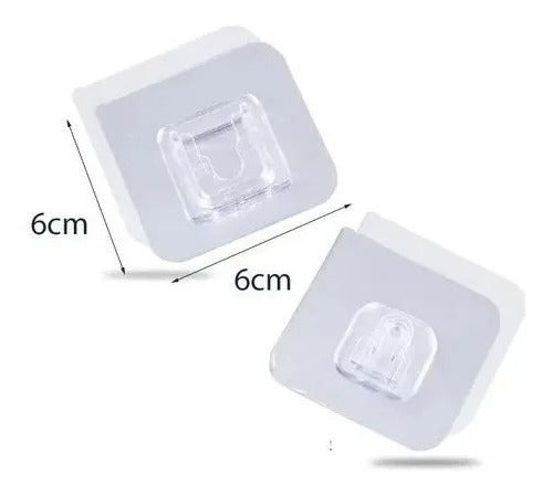 Pack 10 Adhesivos Doble Cara Colgador Gancho Pared - Ome