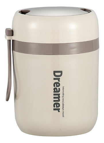 Termo Comida Acero Inoxidable 500ml Con Cuchara - Norplat Blanco