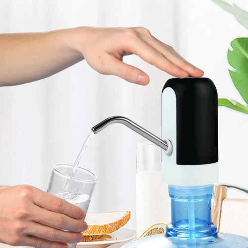 Dispensador De Agua Eléctrico Bomba Para Botellón Usb Blanco/negro