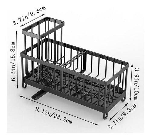Porta Esponja Organizador Lavaplatos Escurridor - Norplat Negro