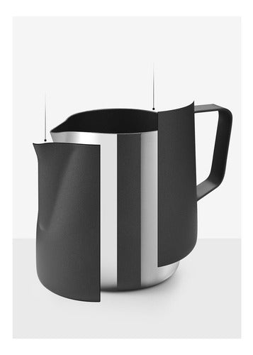 Jarra Para Texturizar Leche 350ml Espuma Latte Barista Cukin Negro