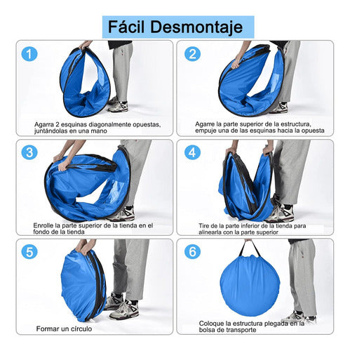 Norplat Carpa Vestidor Portatil Camping Ventana Ducha Baño Azul Claro