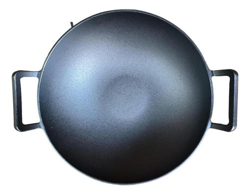 Wok Hierro Fundido 36 X 10 Cm Redondo - Norplat Negro