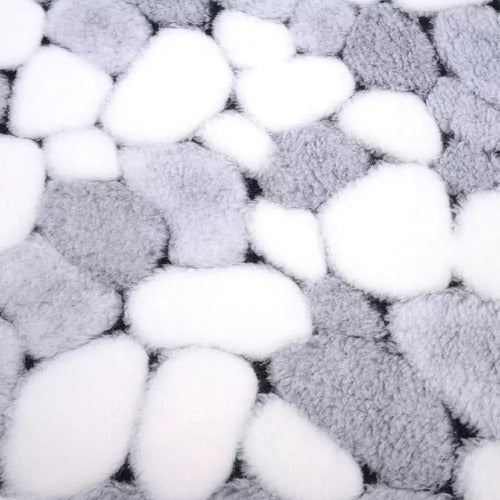 Juego De Baño 3 Piezas - Diseños Colores Variados - Norplat Piedras Blancas Y Grises Piedras