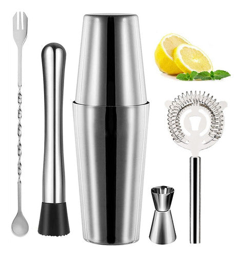 Kit Cocteleria Coctelera Boston Shaker Jigger Barman Norplat