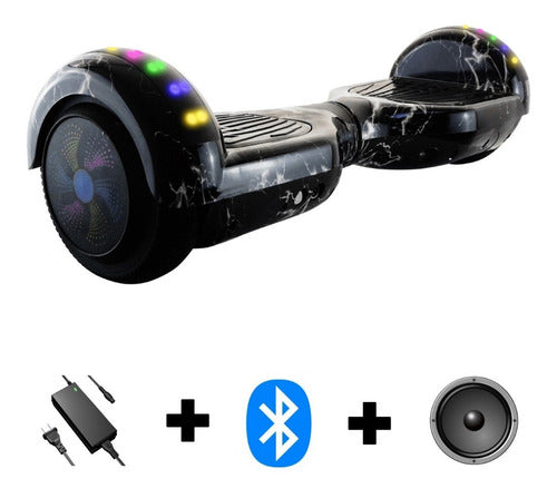 Patineta Smart Balance Speaker Bluetooth - Rebelde Eciclos Black Galaxy (negro)