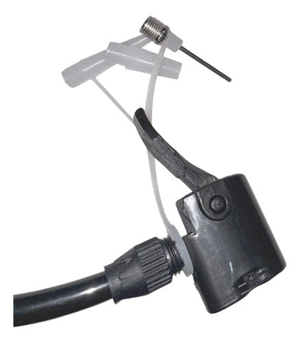 Bombin De Pie 120psi Valvulas Presta Schrader Bici - Norplat Negro