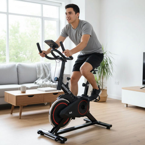 Bicicleta Estatica Norplat S4k Spinning Fitness Volante 4kg Negro