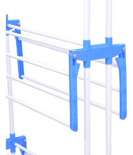 Tendedero Organizador Colgador Ropa Plegable 3 Niveles Rueda Blanco