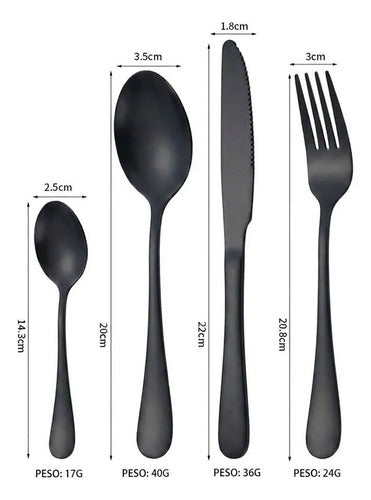 Set 24 Cubiertos De Lujo Norplat Juego Cuchilleria En Maleta Negro