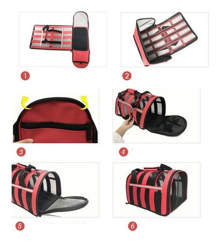 Bolso Transporte Mascota Gato Perro Norplat Talla M 41x26x24 Rojo