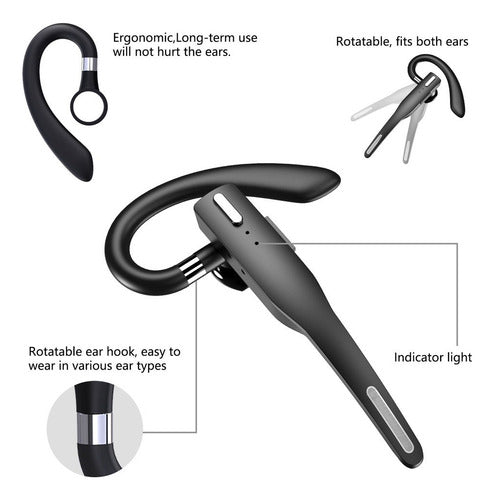 Manos Libres Audifono Inalambrico Bluetooth P/ Auto Norplat Negro