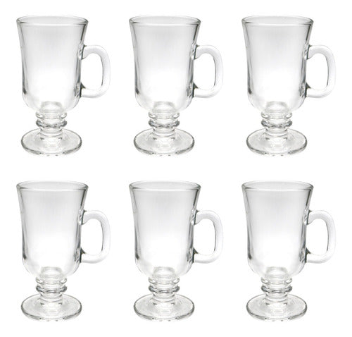 Set 6 Tazas Para Capuchino Café Té Vidrio 250ml Cappuccino Transparente Capuchino