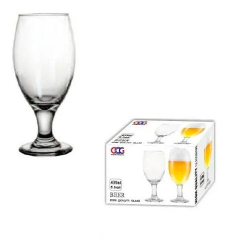Set 6 Copas Cervezas Belgas Belguim 435ml - Cukin Transparente