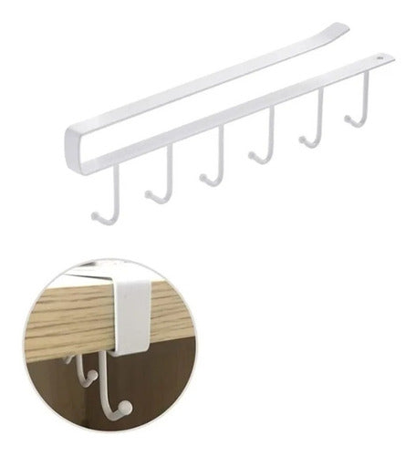 Organizador Soporte Colgador De Tazas Utensilios De Cocina Blanco