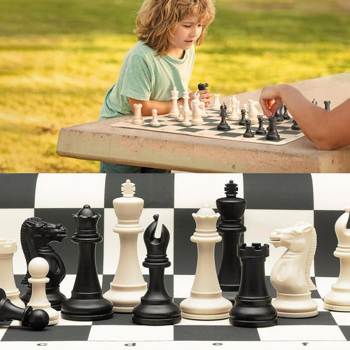 Juego De Ajedrez Escolar Portable Tablero 50x50cm - Norplat