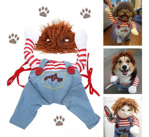 Disfraz Perro Norplat Halloween Daga Pirata / Muñeco Malvado S