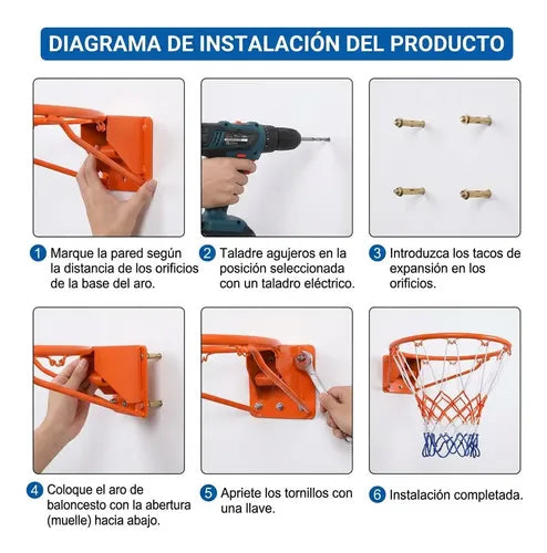 Aro De Basquet Reforzado Norplat Con Red Medida Profesional