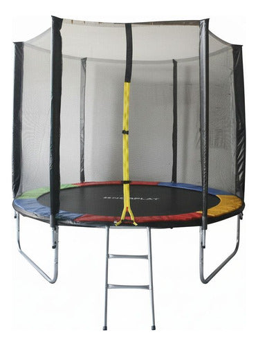 Cama Elástica Norplat Para Niños 8pies 2.44mt Con Escalera Negra Multicolor