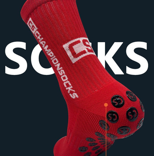 Media Deportiva Antideslizante Reforzadas Futbol Sin Ampolla Talle 37-44 - Negro