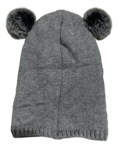 Gorro Con Cuello Bebés 6m A 2 Años Invierno Abrigado Norplat Gris Talle Unico Geométrico