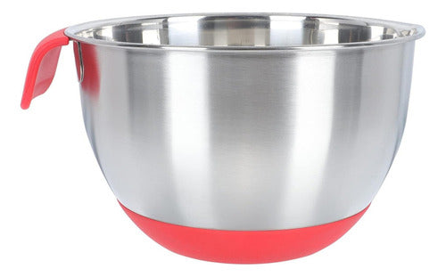 Bowl Acero Inoxidable Antideslizante Repostería - Norplat - Rojo