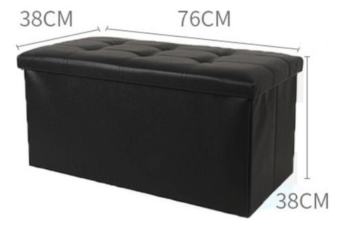 Puff Baul Asiento Organizador Plegable Banqueta - Norplat Negro