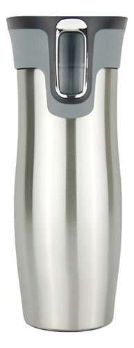 Vaso Mug Cukin Vaso Térmico 420 Ml - Autosellante Y Bloqueo Plateado Liso