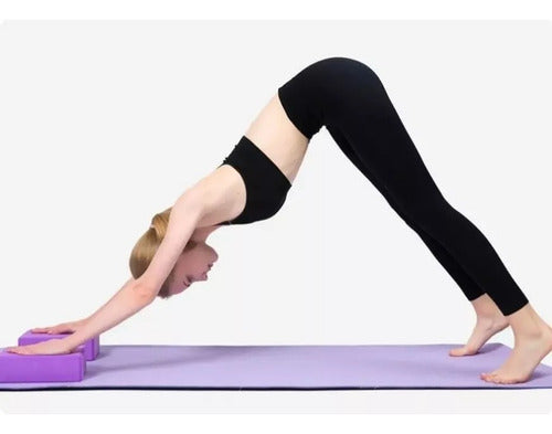 Fitness Yoga Ladrillo Goma Eva Bloque Pilates Deporte 180g Violeta