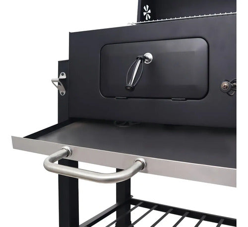 Parrilla Carbón Tapio Norplat Asado Elevador Bbq Grill Rueda Negro