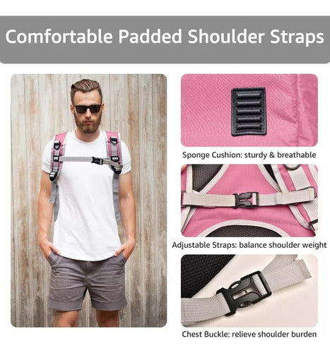 Mochila Bolso Transportes Transparente Mascotas Perros Gatos Gris