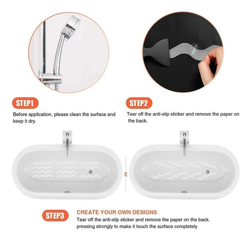 Pegatinas Norplat Antideslizantes Para Ducha Tina + Espatula Blanco
