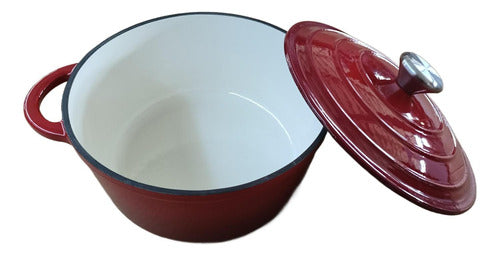 Olla De Hierro Fundido Esmaltada 24 Cm 3.5 Lts - Norplat Rojo