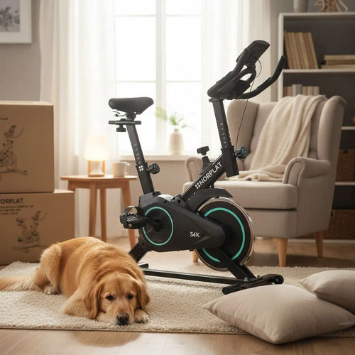 Bicicleta Estatica Norplat S4k Spinning Fitness Volante 4kg Azul Y Negro