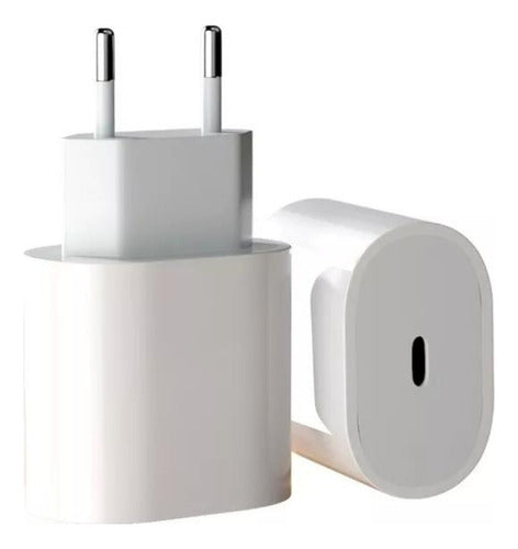 Norplat Cargador 20w Compatible Apple iPhone - 220v A Usb-c Blanco