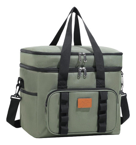 Bolso Cooler 24 Litros Termico Multi Compartimientos Norplat Verde