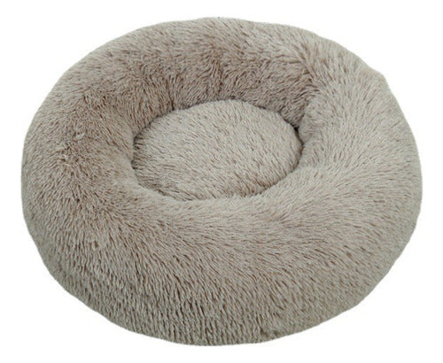 Cama Mascota Perro Grande Antiestres 110cm Talla Xxl Norplat Beige Liso