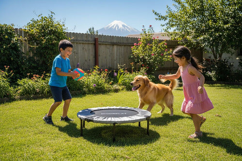 Trampolín Fitness 100cm Plegable Cama Elástica - Norplat Plateado
